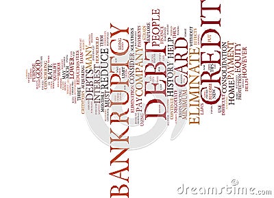 Eliminate Credit Card Debt Reduce Debt Without Bankruptcy Word Cloud Concept Stock Photo