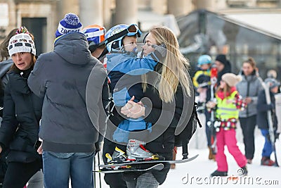 Elin Kostelic with son Ivan Editorial Stock Photo