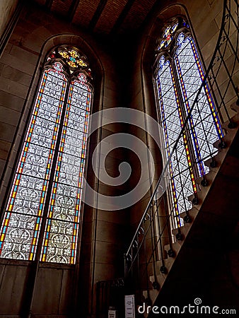 Elisabeth church in Basel, interior view, majestic architecture Stock Photo