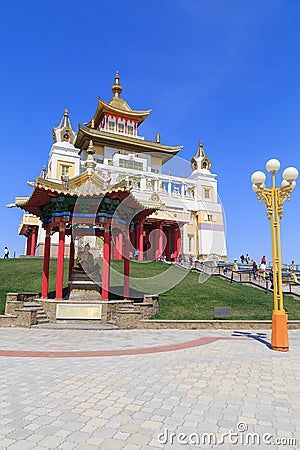 Elista. Golden Abode of Buddha Shakyamuni Stock Photo