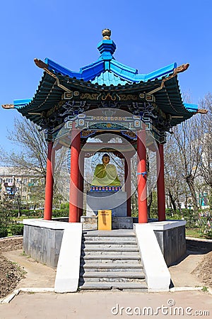 Elista. Golden Abode of Buddha Shakyamuni. Stock Photo