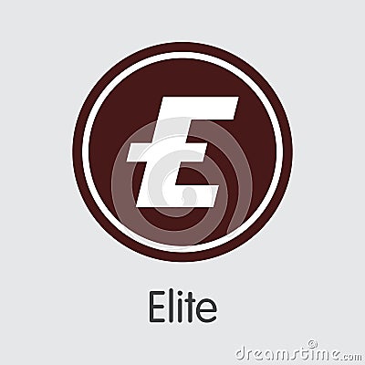 Elite - Crypto Currency Sign Icon. Vector Illustration