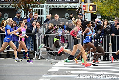 2017 NYC Marathon - Elite Women Editorial Stock Photo