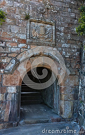 Elizabeth castle - ornate door - II- Jersey Stock Photo