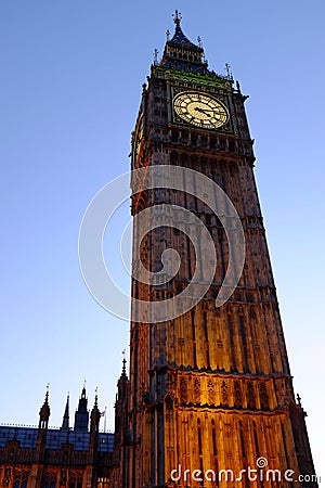 The Elizabeth Tower, London UK, home of Big Ben Stock Photo