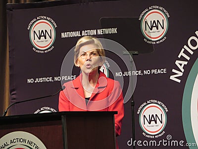 Elizabeth Warren at National Action Network Conference Editorial Stock Photo