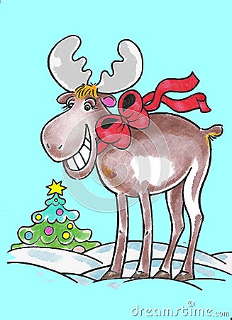 Elk and christmas Stock Photo