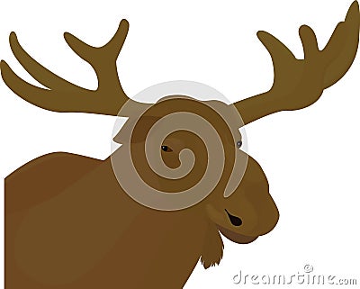 Elk head brown color vector Vector Illustration
