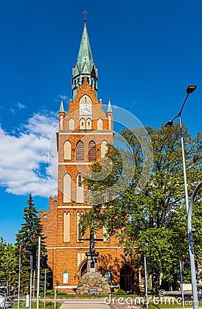 Holiest Heart of Jesus neo-gothic church at Wojska Polskiego street in Elk town in Masuria region of Poland Editorial Stock Photo