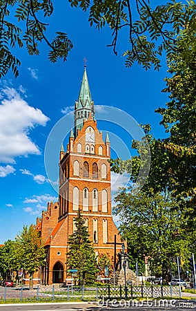 Holiest Heart of Jesus neo-gothic church at Wojska Polskiego street in Elk town in Masuria region of Poland Editorial Stock Photo