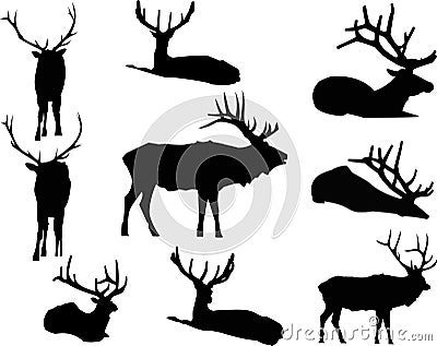 Elk Silhouette Animal Clip Art Stock Photo