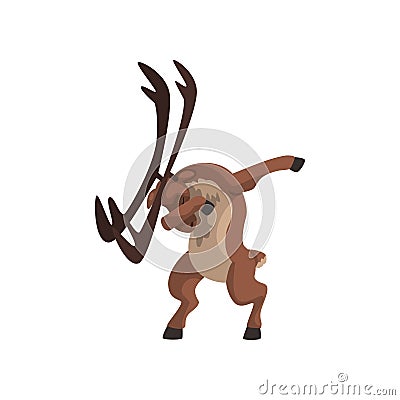 ElK standing in dub dancing pose, cute cartoon animal doing dubbing vector Illustration on a white background Vector Illustration