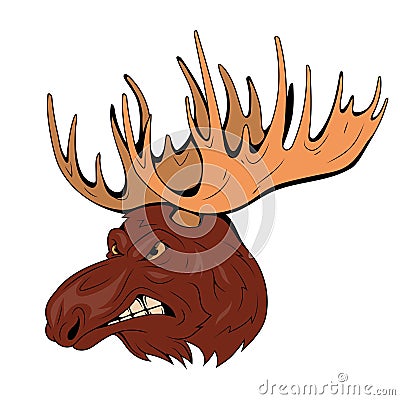 Elk. Vector illustration of a bull moose wild animal. Wildlife Vector Illustration