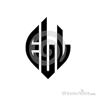 ELL circle letter logo design with circle and ellipse shape. ELL ellipse letters with typographic style. The three initials form a Vector Illustration