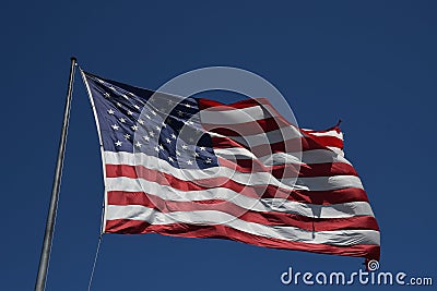 American flag flys on memorial day Stock Photo