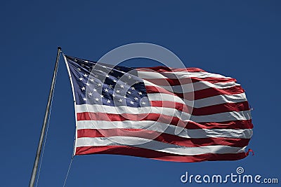 American flag flys on memorial day Stock Photo