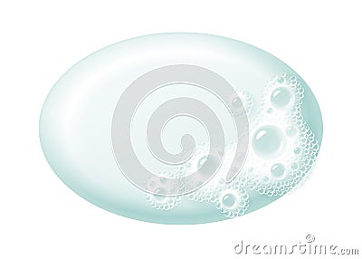 Ellipse bar of soap with foam isolated on white. Easy recolored vector Vector Illustration