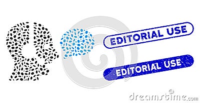 Ellipse Mosaic Operator Message Balloon with Distress Editorial Use Watermarks Stock Photo