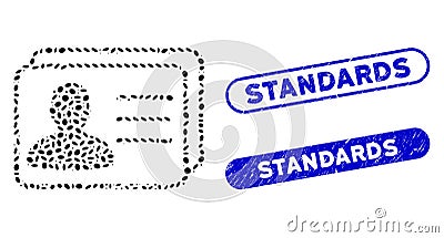 Ellipse Mosaic User Cards with Grunge Standards Stamps Stock Photo