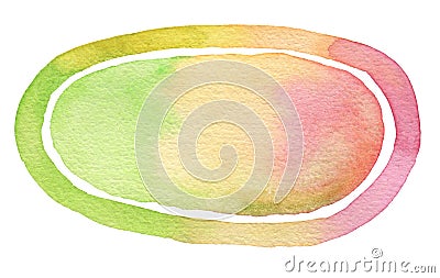 Ellipse watercolor painted background. Stock Photo