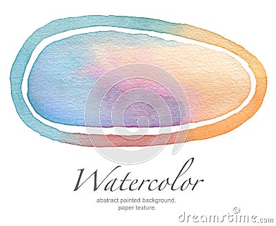 Ellipse watercolor painted background. Stock Photo