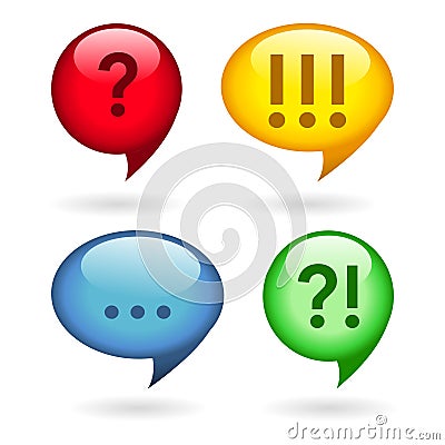 Ellipsis, exclamation, question marks Vector Illustration