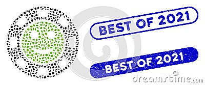 Elliptic Collage Glad Casino Chip with Distress Best of 2021 Watermarks Stock Photo