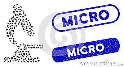 Elliptic Mosaic Microscope with Textured Micro Stamps Stock Photo