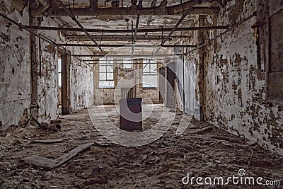 Ellis island abandoned psychiatric hospital interior rooms Stock Photo
