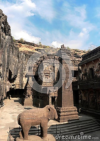 Ellora cave complex, India Stock Photo