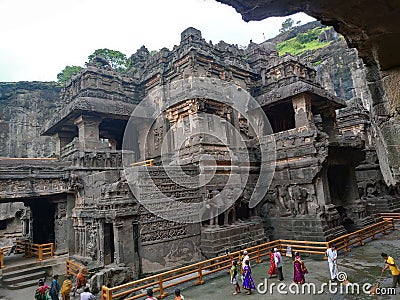 Ellora caves temple of lord Shiva grate temple. Editorial Stock Photo