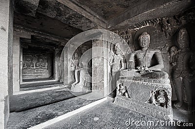 Ellora Caves UNESCO World Heritage Site. Stock Photo