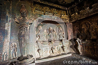 Ellora Caves UNESCO World Heritage Site. Stock Photo