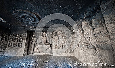 Ellora Caves UNESCO World Heritage Site. Stock Photo