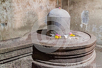 ELLORA, INDIA - FEBRUARY 7, 2017: Lingam at Kailasa Temple in Ellora, Maharasthra state, Ind Stock Photo