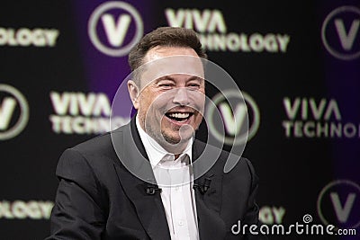 Elon Musk at Viva Technology (Vivatech) 2023 Editorial Stock Photo