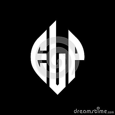 ELP circle letter logo design with circle and ellipse shape. ELP ellipse letters with typographic style. The three initials form a Vector Illustration