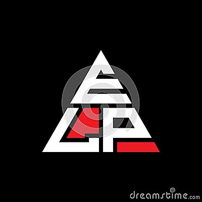 ELP triangle letter logo design with triangle shape. ELP triangle logo design monogram. ELP triangle vector logo template with red Vector Illustration