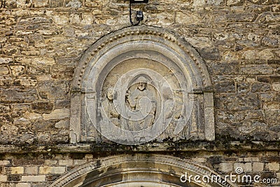 Elstow, Bedford, Bedfordshire, UK, July 2021, a View of Elstow Abbeys tympanum Stock Photo