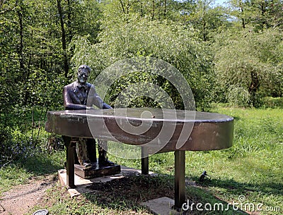 Elton John Statue In The Musicians Park In Kobuleti, Georgia Editorial Stock Photo