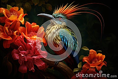 Elusive Paradise bird tropical. Generate Ai Stock Photo