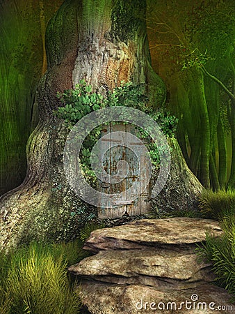 Elven tree house Stock Photo