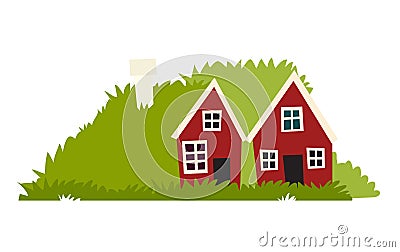 Elves houses icon Vector Illustration