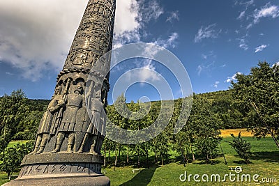 Elveseter - July 29, 2018: Stone spire in the Elveseter hotel, Norway Stock Photo