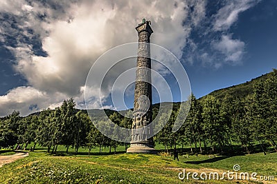 Elveseter - July 29, 2018: Stone spire in the Elveseter hotel, Norway Stock Photo