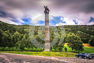 Elveseter - July 29, 2018: Stone spire in the Elveseter hotel, Norway Stock Photo