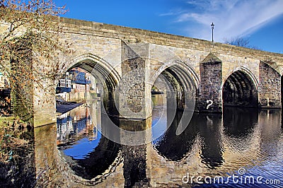 Elvet Bridge over the River Wear in Durham City Stock Photo