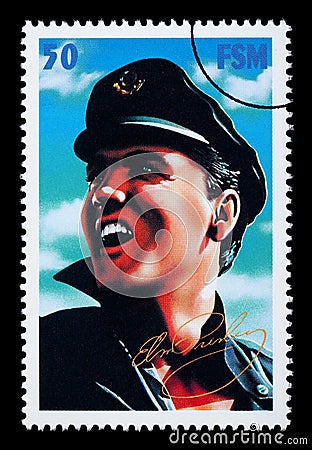 Elvis Presely Postage Stamp Editorial Stock Photo
