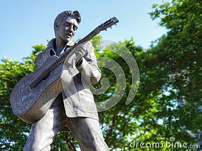 Elvis Presley Downtown Memphis, Tennessee Statue Editorial Stock Photo
