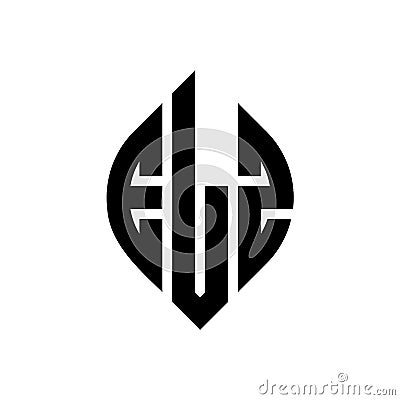 ELZ circle letter logo design with circle and ellipse shape. ELZ ellipse letters with typographic style. The three initials form a Vector Illustration